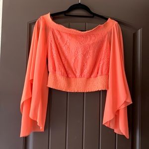 💫CLOSING SALE💫Cute orange Bebe blouse